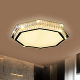 Clear Crystal Flower/Octagon Flushmount Minimalism LED Stainless-Steel Close to Ceiling Lamp Clearhalo 'Ceiling Lights' 'Close To Ceiling Lights' 'Close to ceiling' 'Flush mount' Lighting' 1723600