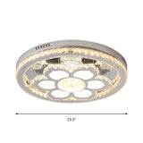 Lotus Flush Mount Lamp Fixture Simple Faceted Crystal LED Stainless-Steel Close to Ceiling Lighting Clearhalo 'Ceiling Lights' 'Close To Ceiling Lights' 'Close to ceiling' 'Flush mount' Lighting' 1723611