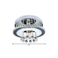 Simplicity Circle Semi Flush Faceted Crystal 8"/12" W LED Corridor Ceiling Fixture in Chrome, Warm/White Light Clearhalo 'Ceiling Lights' 'Close To Ceiling Lights' 'Close to ceiling' 'Semi-flushmount' Lighting' 1723756