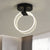 LED Corridor Ceiling Lamp Modern Black/Gold Semi Flush Mount Lighting with Circular Acrylic Shade Black Clearhalo 'Ceiling Lights' 'Close To Ceiling Lights' 'Close to ceiling' 'Semi-flushmount' Lighting' 1723836