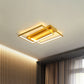 Rectangle Metal Flush Mount Light Fixture Modern 16.5"/20.5" W LED Gold Ceiling Lamp for Bedroom Clearhalo 'Ceiling Lights' 'Close To Ceiling Lights' 'Close to ceiling' 'Flush mount' Lighting' 1723874