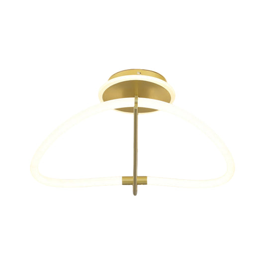 Gold Ring Semi Flush Mount Contemporary LED Metal Close to Ceiling Light for Bedroom Clearhalo 'Ceiling Lights' 'Close To Ceiling Lights' 'Close to ceiling' 'Semi-flushmount' Lighting' 1723884
