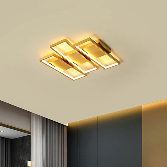 Modern 16.5"/20.5" W LED Flush Ceiling Light Fixture Gold Rectangle Flushmount Lighting with Acrylic Shade Clearhalo 'Ceiling Lights' 'Close To Ceiling Lights' 'Close to ceiling' 'Flush mount' Lighting' 1723887