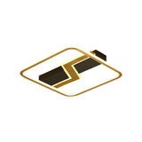 Square Flush Mount Lamp Simple Metal 16.5"/20.5" W LED Bedroom Ceiling Light in Gold with Lightning Design Clearhalo 'Ceiling Lights' 'Close To Ceiling Lights' 'Close to ceiling' 'Flush mount' Lighting' 1723893