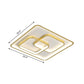 Metallic Square Flush Ceiling Light Modern 16.5"/20.5" W LED Flush Mount Lamp in Gold for Bedroom Clearhalo 'Ceiling Lights' 'Close To Ceiling Lights' 'Close to ceiling' 'Flush mount' Lighting' 1723905