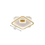 Simple Squared Flush Light Fixture Acrylic LED Bedroom Ceiling Lighting in Gold, 16.5"/20.5" W Clearhalo 'Ceiling Lights' 'Close To Ceiling Lights' 'Close to ceiling' 'Flush mount' Lighting' 1723909