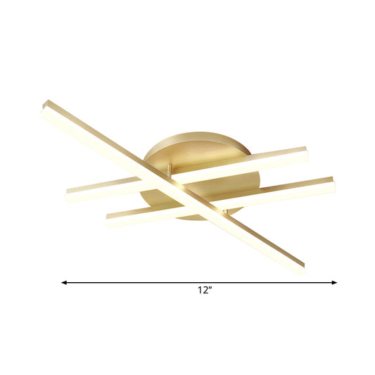 Linear Flush Mount Ceiling Light Minimal Acrylic LED Gold Lighting Fixture in Warm/White Light for Bedroom Clearhalo 'Ceiling Lights' 'Close To Ceiling Lights' 'Close to ceiling' 'Flush mount' Lighting' 1723932