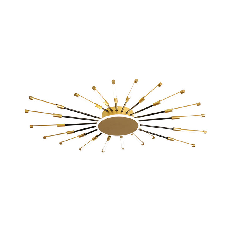 Gold Sputnik Semi Mount Lighting Minimalist LED Aluminum Ceiling Lamp in Warm/White Light, 23.5"/39" W Clearhalo 'Ceiling Lights' 'Close To Ceiling Lights' 'Close to ceiling' 'Semi-flushmount' Lighting' 1723940