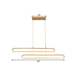 Aluminum Elliptical Island Light Modernity LED Gold Pendant Lighting in Warm/White Light, 39"/47" Long Clearhalo 'Ceiling Lights' 'Island Lights' Lighting' 1724065