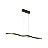 Waves Island Lamp Contemporary Aluminum 39"/47" L LED Black Pendant Lighting Fixture in Warm/White Light for Dining Room Clearhalo 'Ceiling Lights' 'Island Lights' Lighting' 1724073