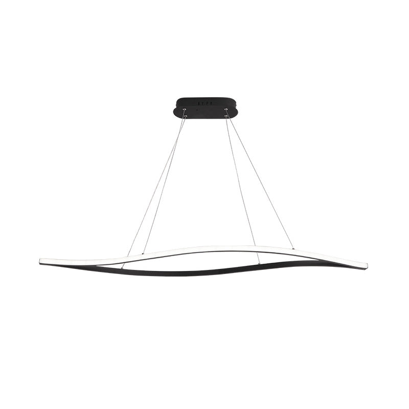 31.5"/39" W Simple LED Island Lamp Black Leaf Frame Ceiling Hang Fixture with Metallic Frame in Warm/White Light Clearhalo 'Ceiling Lights' 'Island Lights' Lighting' 1724103