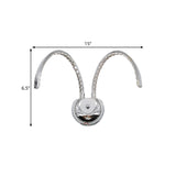 Chrome LED Symmetric Arch Wall Lighting Modernist Metallic Wall Mounted Lamp in Warm/White Light Clearhalo 'Cast Iron' 'Glass' 'Industrial' 'Modern wall lights' 'Modern' 'Tiffany' 'Traditional wall lights' 'Wall Lamps & Sconces' 'Wall Lights' Lighting' 1724209