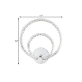 Simplicity LED Wall Mounted Lamp Chrome Dual Rings Wall Lighting Ideas with Metal Shade in Warm/White Light Clearhalo 'Cast Iron' 'Glass' 'Industrial' 'Modern wall lights' 'Modern' 'Tiffany' 'Traditional wall lights' 'Wall Lamps & Sconces' 'Wall Lights' Lighting' 1724213