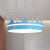 Crown Chandelier Light Modernism Metal Pink/Blue/Gold LED Suspended Lighting Fixture with Crystal Deco Blue Clearhalo 'Ceiling Lights' 'Chandeliers' 'Modern Chandeliers' 'Modern' Lighting' 1724385