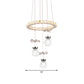 K9 Crystal Global Chandelier Lamp Modern 3/5 Bulbs Ceiling Pendant with Hoop Design in Chrome Clearhalo 'Ceiling Lights' 'Chandeliers' 'Glass shade' 'Glass' 'Modern Chandeliers' 'Modern' 'Pendant Lights' Lighting' 1724409
