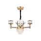 Drum Pendant Chandelier Modern K9 Crystal 3-Head Chrome Ceiling Hang Fixture with Antler Design Clearhalo 'Ceiling Lights' 'Chandeliers' 'Modern Chandeliers' 'Modern' Lighting' 1724481
