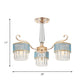 Cylinder Hanging Chandelier Contemporary Crystal Prisms 3 Lights Gold Ceiling Pendant Clearhalo 'Ceiling Lights' 'Chandeliers' 'Modern Chandeliers' 'Modern' Lighting' 1724506