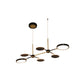 Retro 6 Bulbs Island Lighting Black/Gold Round Ceiling Lamp with Metallic Shade in Warm/White Light Clearhalo 'Ceiling Lights' 'Chandeliers' 'Modern Chandeliers' 'Modern' Lighting' 1724555