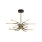Black-Gold U-Shape Chandelier Minimalist 12-Head Metallic Hanging Ceiling Lamp in Warm/White Light Clearhalo 'Ceiling Lights' 'Chandeliers' 'Modern Chandeliers' 'Modern' Lighting' 1724581