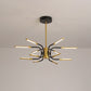 Black-Gold U-Shape Chandelier Minimalist 12-Head Metallic Hanging Ceiling Lamp in Warm/White Light Clearhalo 'Ceiling Lights' 'Chandeliers' 'Modern Chandeliers' 'Modern' Lighting' 1724582