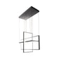 Metal Rectangle Frames LED Chandelier Modern Black/White Suspended Lighting Fixture in Warm/White Light Clearhalo 'Ceiling Lights' 'Chandeliers' 'Modern Chandeliers' 'Modern' Lighting' 1724594