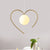 Frosted Glass Ball Pendulum Light Modern 1-Head Gold Hanging Lamp Kit with Wings/Bowknot/Loving Heart Design Gold C Clearhalo 'Ceiling Lights' 'Pendant Lights' 'Pendants' Lighting' 1724609_0ac83a18-01c2-4a7e-889a-8a6a88046746