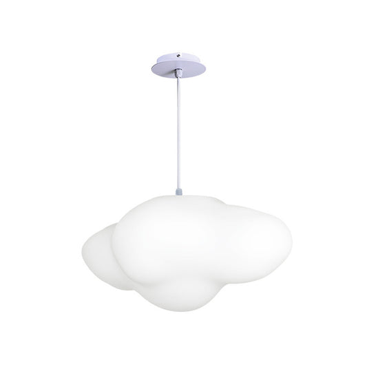 White Cloud Suspension Light Cartoon 1-Head Plastic Hanging Ceiling Lamp for Playroom Clearhalo 'Ceiling Lights' 'Pendant Lights' 'Pendants' Lighting' 1724661