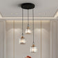 Simple 1/3-Head Ceiling Pendant Black Cylinder Hanging Lamp Kit with Crystal Prisms Shade 3 Black Clearhalo 'Ceiling Lights' 'Glass shade' 'Glass' 'Modern Pendants' 'Modern' 'Pendant Lights' 'Pendants' Lighting' 1724708