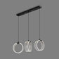 Acrylic Circle Suspension Lighting Retro Style 3 Bulbs Black Multi Pendant Light with Linear Canopy Clearhalo 'Ceiling Lights' 'Modern Pendants' 'Modern' 'Pendant Lights' 'Pendants' Lighting' 1724778
