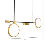 Round Metal Island Lighting Ideas Modernist LED Black-Gold Drop Pendant in Warm/White Light Clearhalo 'Ceiling Lights' 'Island Lights' Lighting' 1724783