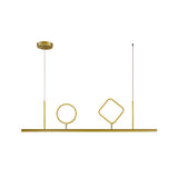 Minimalism Geometric Island Pendant Metallic LED Restaurant Ceiling Hang Fixture in Gold, Warm/White Light Clearhalo 'Ceiling Lights' 'Island Lights' Lighting' 1724794