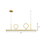 Minimalism Geometric Island Pendant Metallic LED Restaurant Ceiling Hang Fixture in Gold, Warm/White Light Clearhalo 'Ceiling Lights' 'Island Lights' Lighting' 1724795