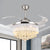 Modern Cascading Semi Flush Light Crystal Ball Living Room LED Pendant Fan Lamp in Chrome with 4-Blade, 19" Wide Chrome Clearhalo 'Ceiling Fans with Lights' 'Ceiling Fans' 'Modern Ceiling Fans' 'Modern' Lighting' 1724854