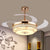 4 Blades Round Semi Flush Light Fixture Minimalism Hand-Cut Crystal 19" Wide LED Gold Pendant Fan Lamp Gold Clearhalo 'Ceiling Fans with Lights' 'Ceiling Fans' 'Modern Ceiling Fans' 'Modern' Lighting' 1724932