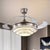 Modernism 3-Tier Ceiling Fan Lamp Crystal Block Drawing Room LED Semi Flush in Chrome with 4 Blades, 19" Wide Chrome Clearhalo 'Ceiling Fans with Lights' 'Ceiling Fans' 'Modern Ceiling Fans' 'Modern' Lighting' 1724994