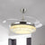 Modernism 3-Tier Round Semi Flush Crystal Block LED Parlor Ceiling Fan Light in Nickel with 4-Blade, 19" Wide Nickel Clearhalo 'Ceiling Fans with Lights' 'Ceiling Fans' 'Modern Ceiling Fans' 'Modern' Lighting' 1725060