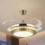 Crystal Block Circle Semi Flush Simple 19" Width LED Pendant Fan Light in Gold with 4 Blades Gold Clearhalo 'Ceiling Fans with Lights' 'Ceiling Fans' 'Modern Ceiling Fans' 'Modern' Lighting' 1725076
