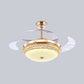 Gold LED Dome Hanging Fan Lamp Fixture Minimalism Frosted Glass 3 Blades Semi Mount Lighting, 19" Wide Clearhalo 'Ceiling Fans with Lights' 'Ceiling Fans' 'Modern Ceiling Fans' 'Modern' Lighting' 1725129