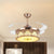 19" W Drum Parlor Pendant Fan Light Faceted Crystal LED Modernism Semi Flush Lighting in Gold, 4-Blade Gold Clearhalo 'Ceiling Fans with Lights' 'Ceiling Fans' 'Modern Ceiling Fans' 'Modern' Lighting' 1725139