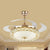 19" W Minimalist LED Ceiling Fan Lamp Gold Circular Semi Flush Light with Cut Crystal Shade, 4 Blades Gold Clearhalo 'Ceiling Fans with Lights' 'Ceiling Fans' 'Modern Ceiling Fans' 'Modern' Lighting' 1725164