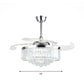 16" W Circle Semi Mount Lighting Modernism Crystal LED Chrome Pendant Fan Light Fixture with 3-Blade Clearhalo 'Ceiling Fans with Lights' 'Ceiling Fans' 'Modern Ceiling Fans' 'Modern' Lighting' 1725204