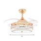 Gold LED Circular Ceiling Fan Lighting Simplicity Beveled Crystal Semi-Flush Mount with 4 Blades, 19" W Clearhalo 'Ceiling Fans with Lights' 'Ceiling Fans' 'Modern Ceiling Fans' 'Modern' Lighting' 1725228