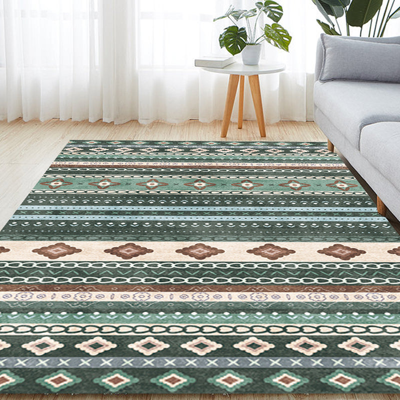 Multicolor Vintage Rug Polyester Tribal Stripe Pattern Rug Pet Friendly Washable Anti-Slip Backing Carpet for Decoration Clearhalo 'Area Rug' 'Bohemian' 'Rugs' Rug' 1725315