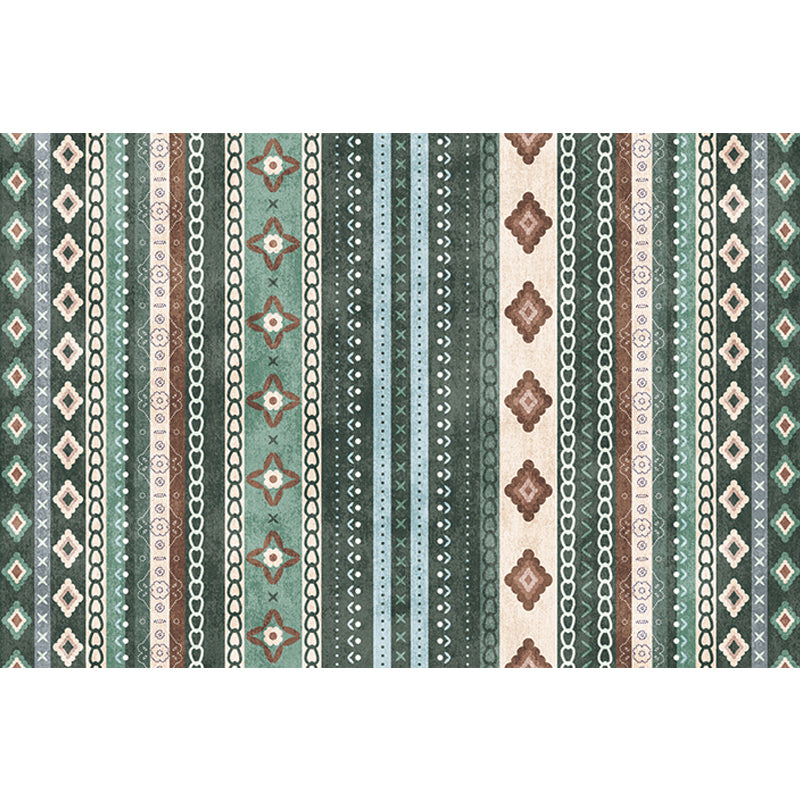 Multicolor Vintage Rug Polyester Tribal Stripe Pattern Rug Pet Friendly Washable Anti-Slip Backing Carpet for Decoration Clearhalo 'Area Rug' 'Bohemian' 'Rugs' Rug' 1725316