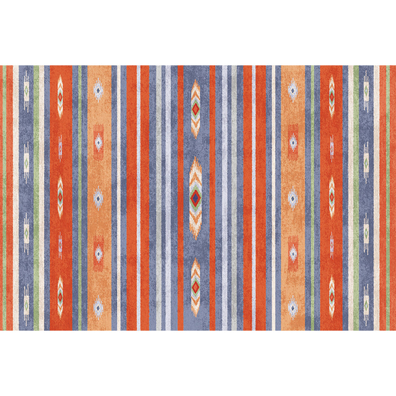 Multicolor Vintage Rug Polyester Tribal Stripe Pattern Rug Pet Friendly Washable Anti-Slip Backing Carpet for Decoration Clearhalo 'Area Rug' 'Bohemian' 'Rugs' Rug' 1725319