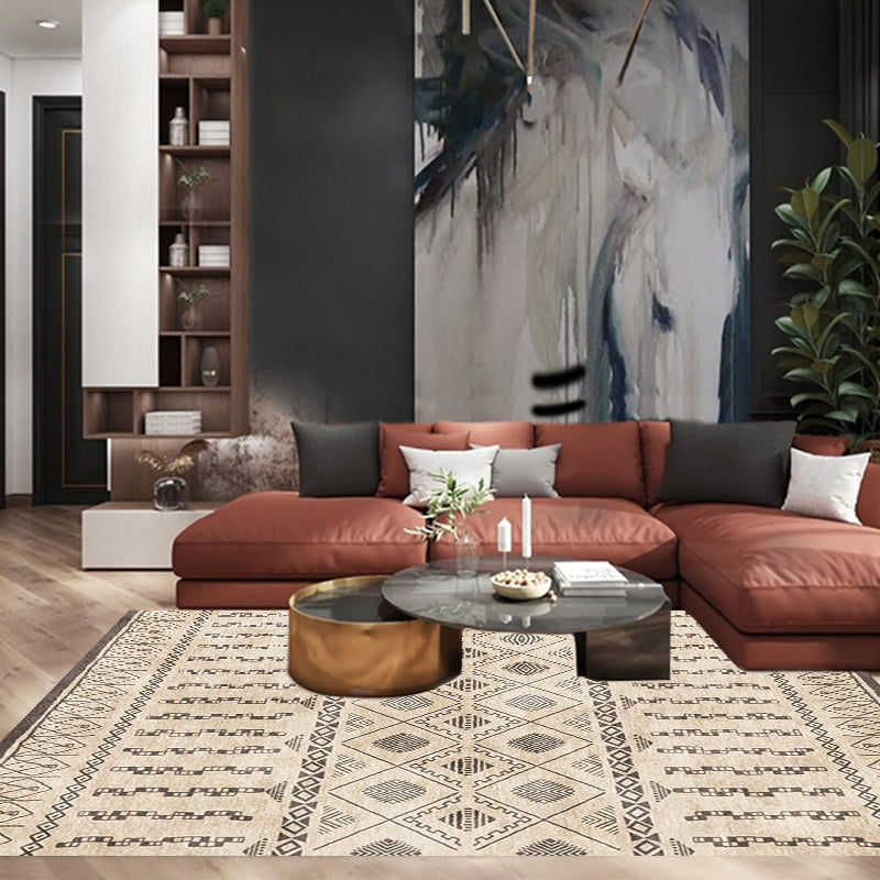 Multicolor Vintage Rug Polyester Tribal Stripe Pattern Rug Pet Friendly Washable Anti-Slip Backing Carpet for Decoration Camel Clearhalo 'Area Rug' 'Bohemian' 'Rugs' Rug' 1725323