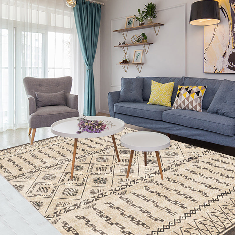 Multicolor Vintage Rug Polyester Tribal Stripe Pattern Rug Pet Friendly Washable Anti-Slip Backing Carpet for Decoration Clearhalo 'Area Rug' 'Bohemian' 'Rugs' Rug' 1725324