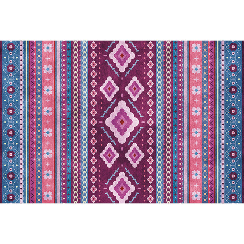 Multicolor Vintage Rug Polyester Tribal Stripe Pattern Rug Pet Friendly Washable Anti-Slip Backing Carpet for Decoration Clearhalo 'Area Rug' 'Bohemian' 'Rugs' Rug' 1725344