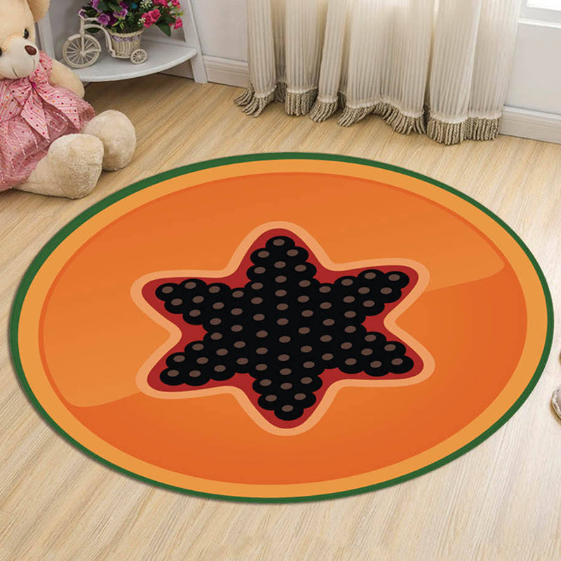 Kids Fruit Pattern Rug Yellow and Green Polyester Rug Washable Pet Friendly Non-Slip Area Rug for Child's Bedroom Yellow-Red Clearhalo 'Area Rug' 'Rug' 1725394