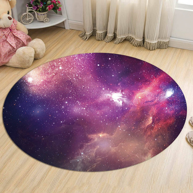 Nordic Galaxy Pattern Rug Black and Blue Kids Rug Polyester Pet Friendly Washable Area Rug for Nursery Purple Clearhalo 'Area Rug' 'Rug' 1725406